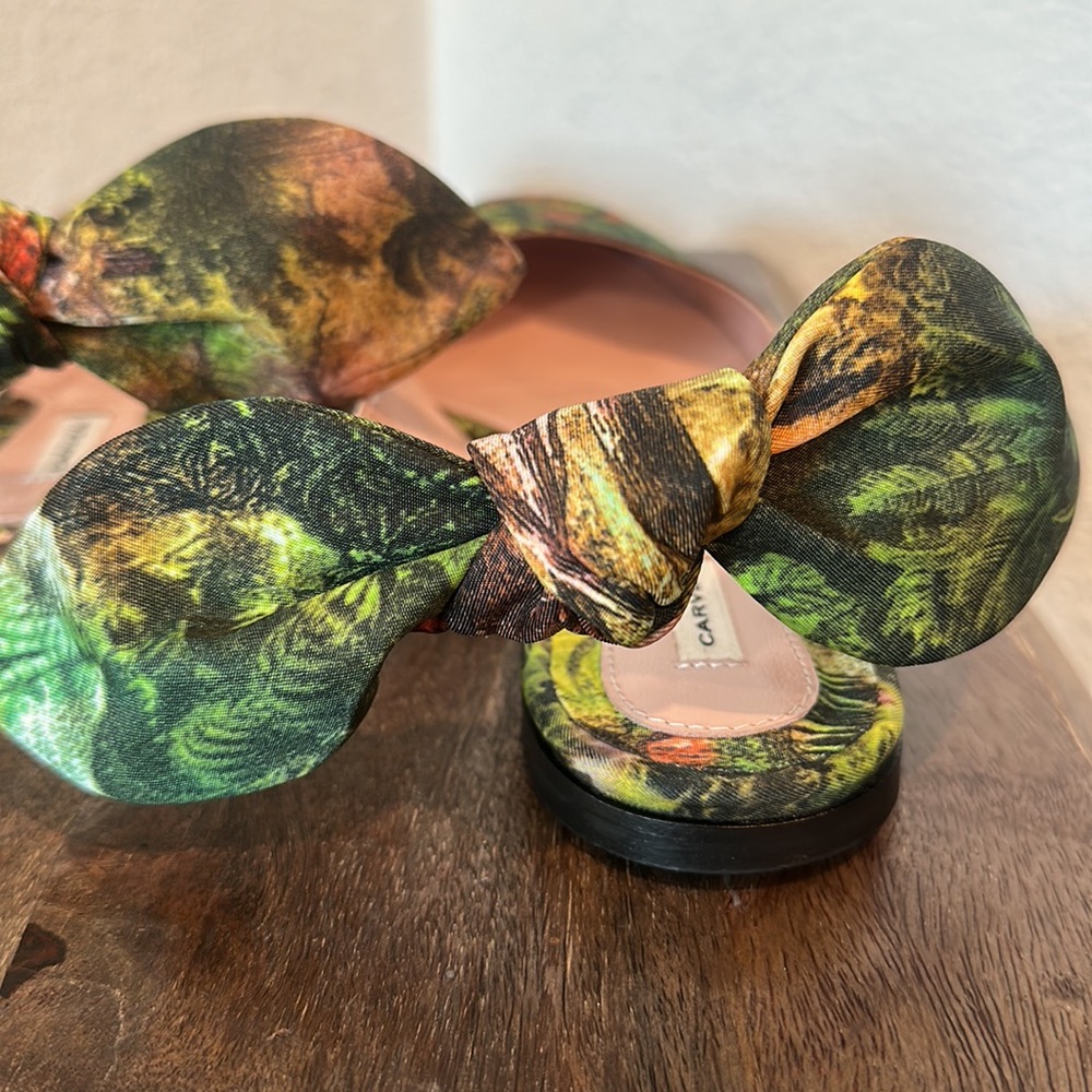 CARVEN Printed Satin Slingback Flats Size EUR 40 US 9 - Picture 7 of 12